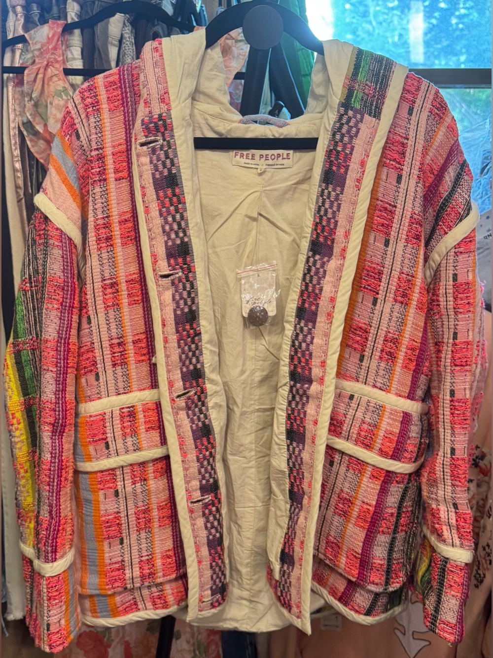 NWT Free People Ezra Striped Coat - multi combo - Small $298 MSRP - Picture 6 of 10
